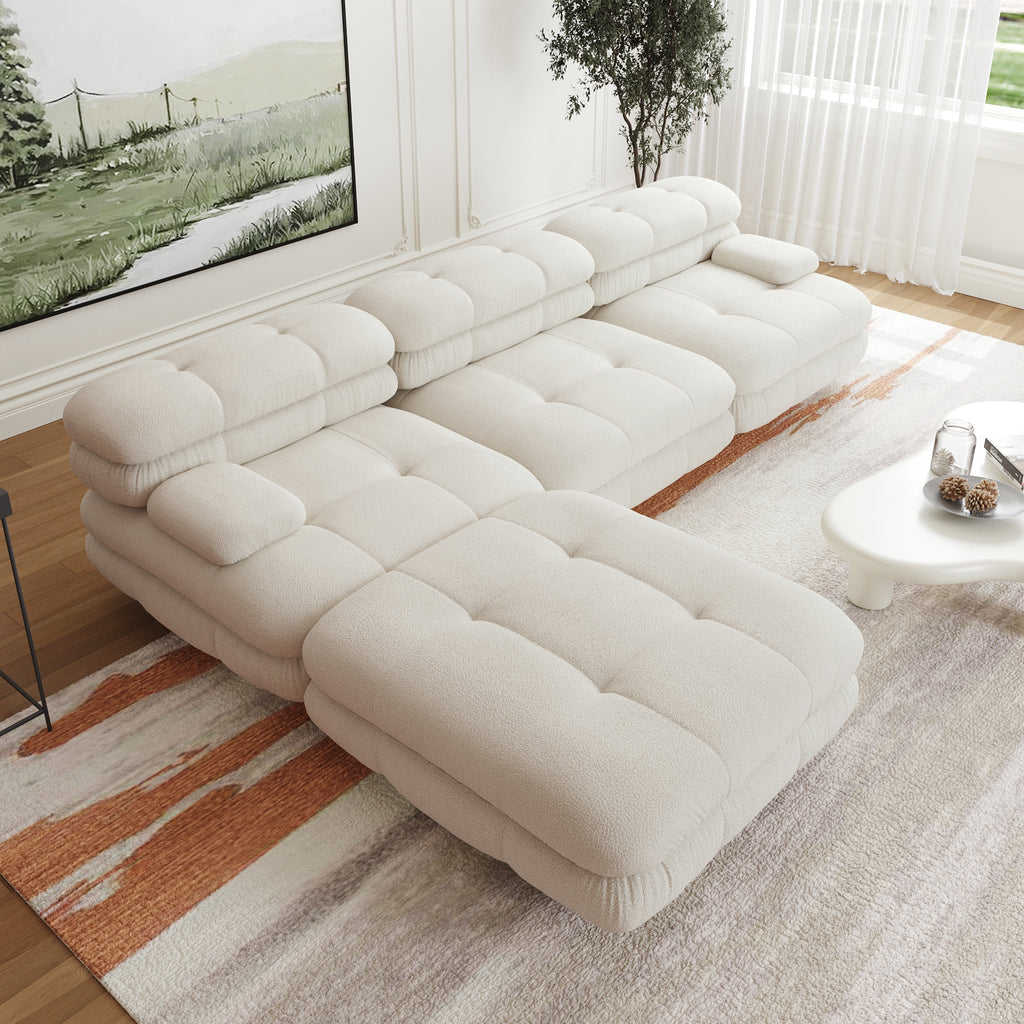 Canapé d'angle réversible Beige "Sérénité"