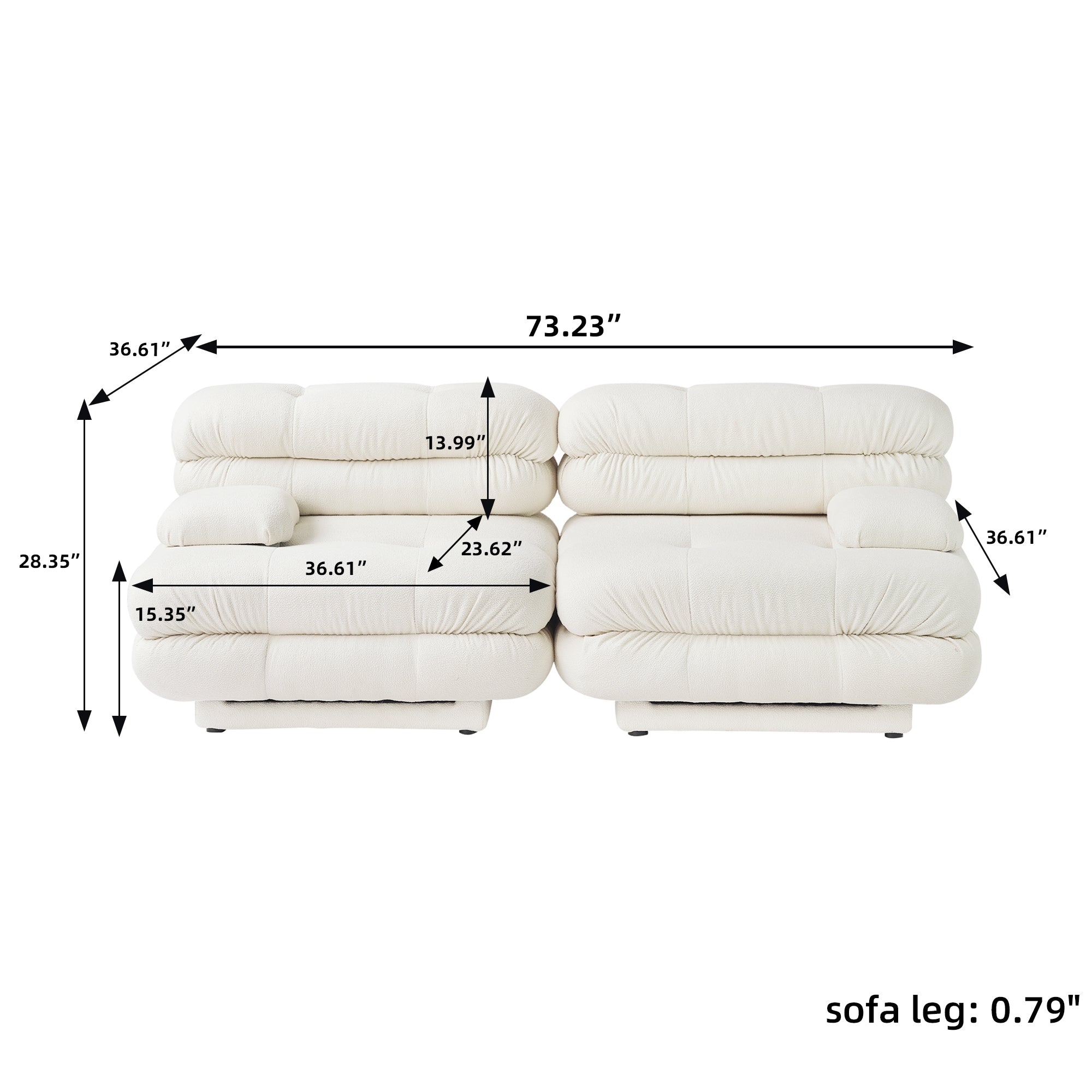 Canapé 3 places Beige "Sérénité"